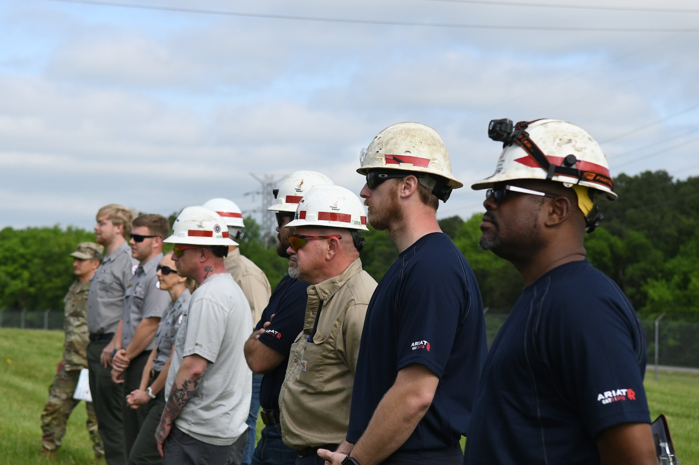 Old Hickory Power Plant personnel and Park Rangers stand ready to escort Union Elementary STEAM students to different parts of the Hydropower tour at Old Hickory Power Plant in Hendersonville, Tennessee on May 4, 2022.