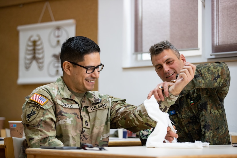 U.S. Army Civil Affairs, Bulgarian Civil-Military Cooperation train together on first aid, emergency response