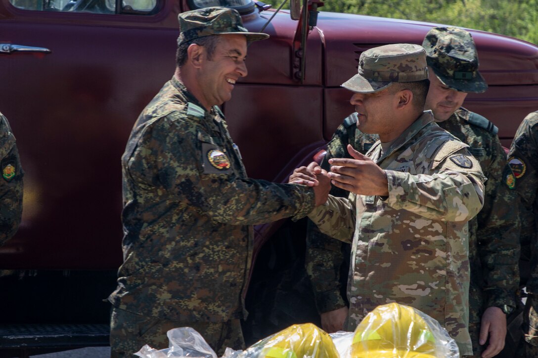 Area Support Group-Black Sea contributes firefighting equipment to Mokren Command