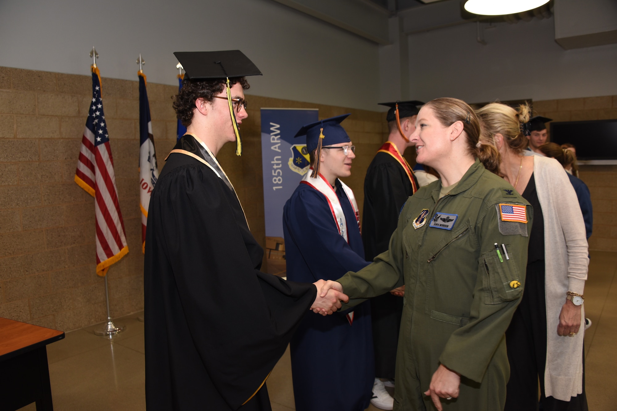 Graduating high school students in Iowa are honored with graduation stoles decorated with special military stoles.