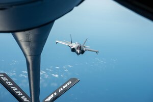 F-35A Lightning II about to aerial refuel