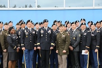 Maj. Gen. Jeff Broadwater poses with students following a commencement ceremony for Intermediate Level Education – Common Core class of 2022 at the 7th Intermediate Level Education Detachment, 7th Mission Support Command, Grafenwoehr, Germany, May 6, 2022.

The 7th ILE Detachment is the only Command and General Staff College in the European theater and provides education for EUCOM, AFRICOM, and CENTCOM and is one of two training facilities to host international students.