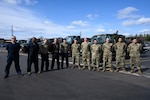 U.S. Airmen assigned to the 354th Logistics Readiness Squadron pose for a group photo during RED FLAG-Alaska 22-1 on Eielson Air Force Base, Alaska, May 11, 2022.