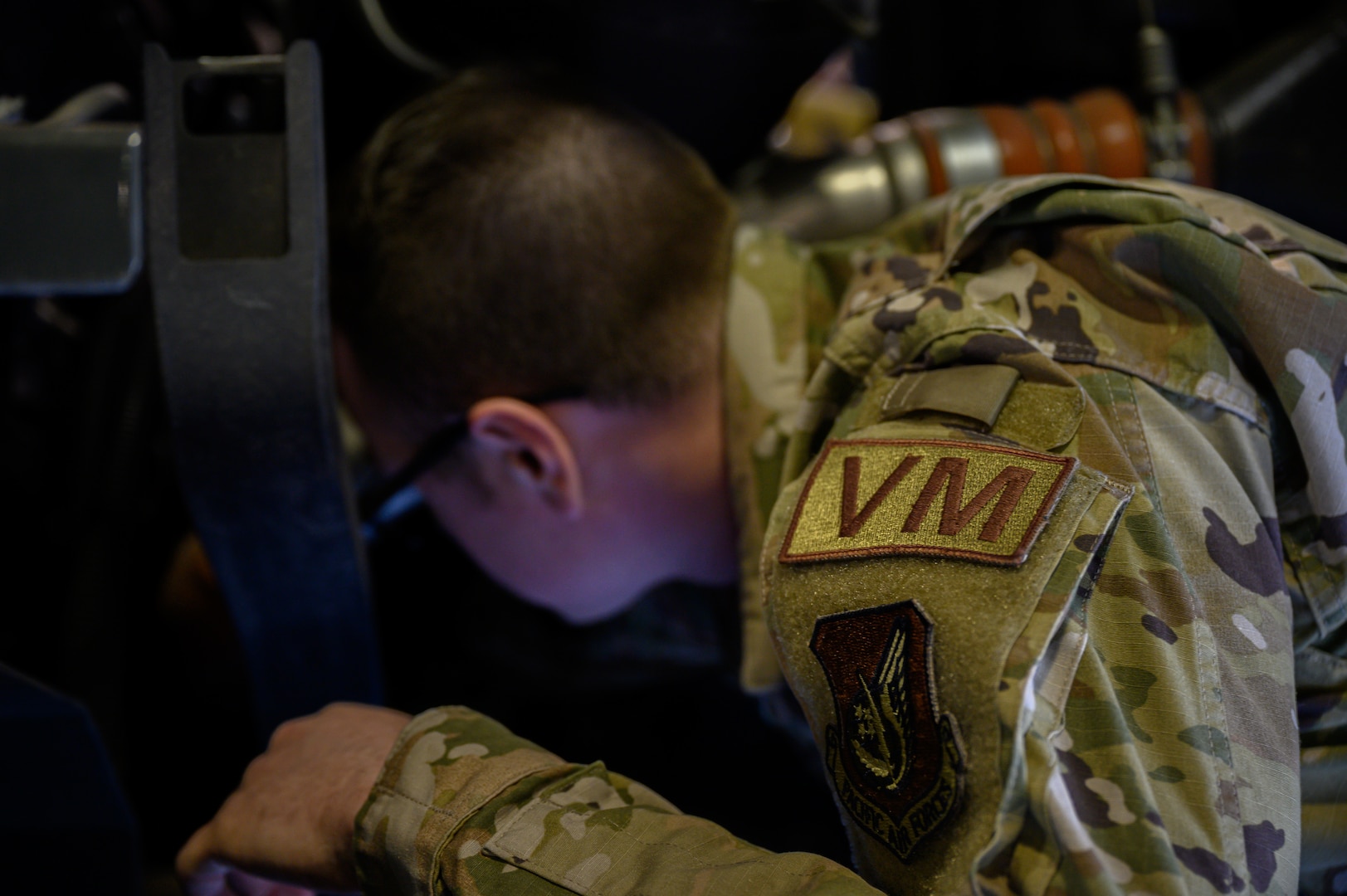 U.S. Air Force Senior Airman Ryan Moore, a 354th Logistics Readiness Squadron vehicle maintenance journeyman, performs preventative maintenance on a refueling truck during RED FLAG-Alaska 22-1, on Eielson Air Force Base, Alaska, May 11, 2022.