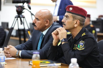 An Iraqi Counter-Terrorism Service soldier listens intently during a counter-terrorism conference May 9, 2022, in Baghdad, Iraq. The counter-terrorism conference brought together key leaders from the Iraqi Ministry of the Interior, Iraqi Ministry of Defense and the Kurdistan Regional Government Ministry of Peshmerga to discuss enhancing joint planning, coordination and collaboration between all counter-terrorism elements in support of the shared goal of defeating terrorism. (U.S. Army photo by Staff Sgt. Bree-Ann Ramos-Clifton)