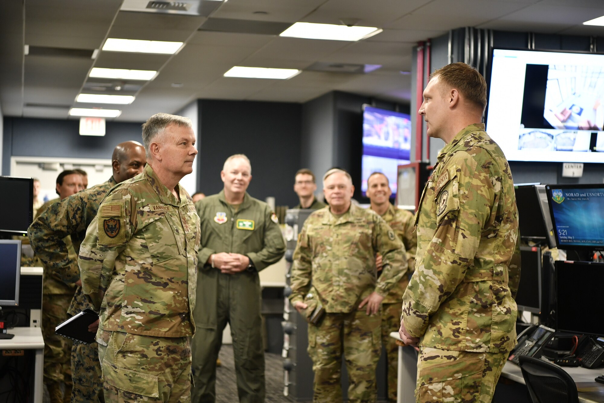 VanHerck receives a briefing