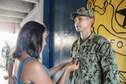 NAVAL BASE GUAM (May 13, 2022) - Master-at-Arms 3rd Class (MA3) Peter Isassi assigned to U.S. Naval Base Guam’s (NBG) Navy Security Forces was frocked in a ceremony at the NBG Security Headquarters May 12.
