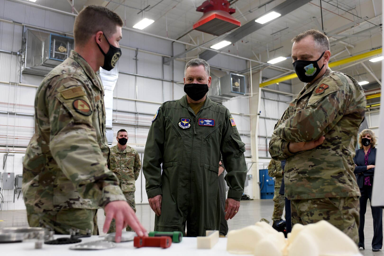 Lt. Gen. Marshall B. Webb, commander of Air Education and Training Command, learns about the 62nd Aircraft Maintenance Unit’s training mission, Mar. 11, 2021, at Luke Air Force Base, Arizona.