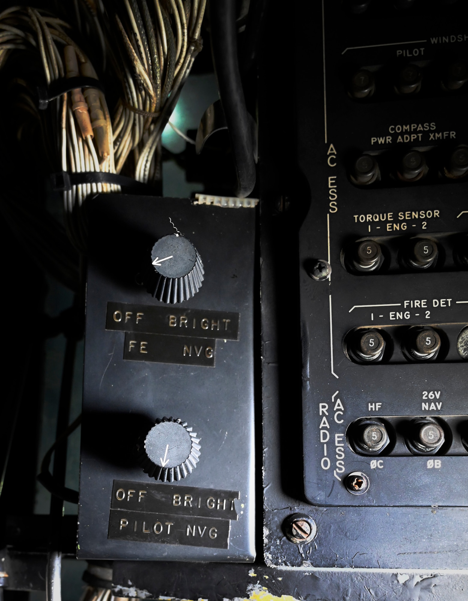 Interior views of the Sikorsky CH-3E Black Mariah helicopter.