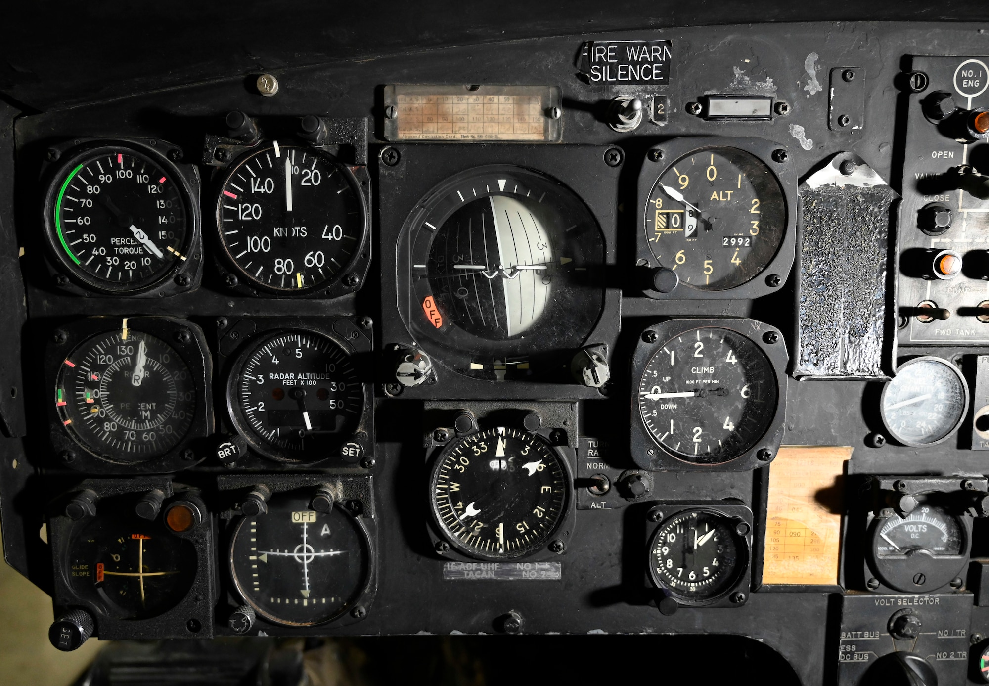 Interior views of the Sikorsky CH-3E Black Mariah helicopter.