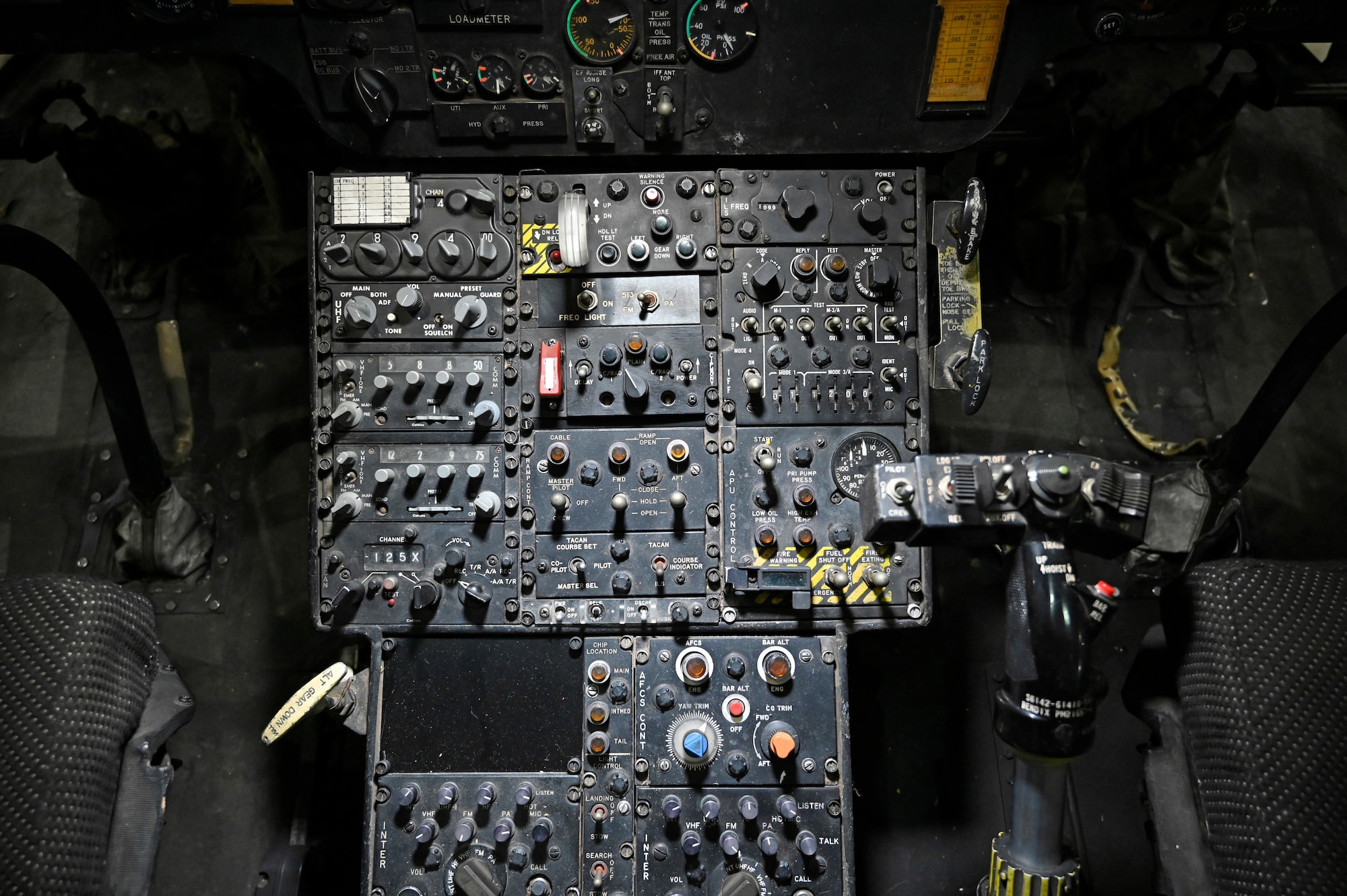 Interior views of the Sikorsky CH-3E Black Mariah helicopter.