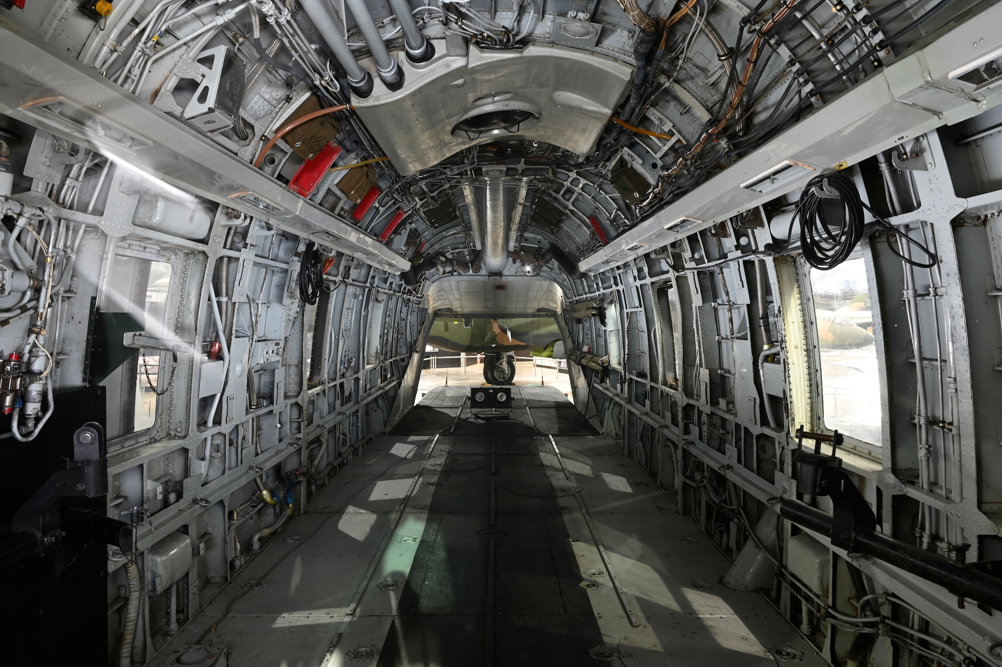 Interior views of the Sikorsky CH-3E Black Mariah helicopter.