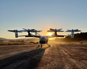 Joby’s eVTOL is a piloted, four-passenger aircraft that has a maximum range of over 150 miles powered fully by electricity, with a maximum speed of over 200 miles per hour and zero operating emissions. (Courtesy photo/Joby Aviation)