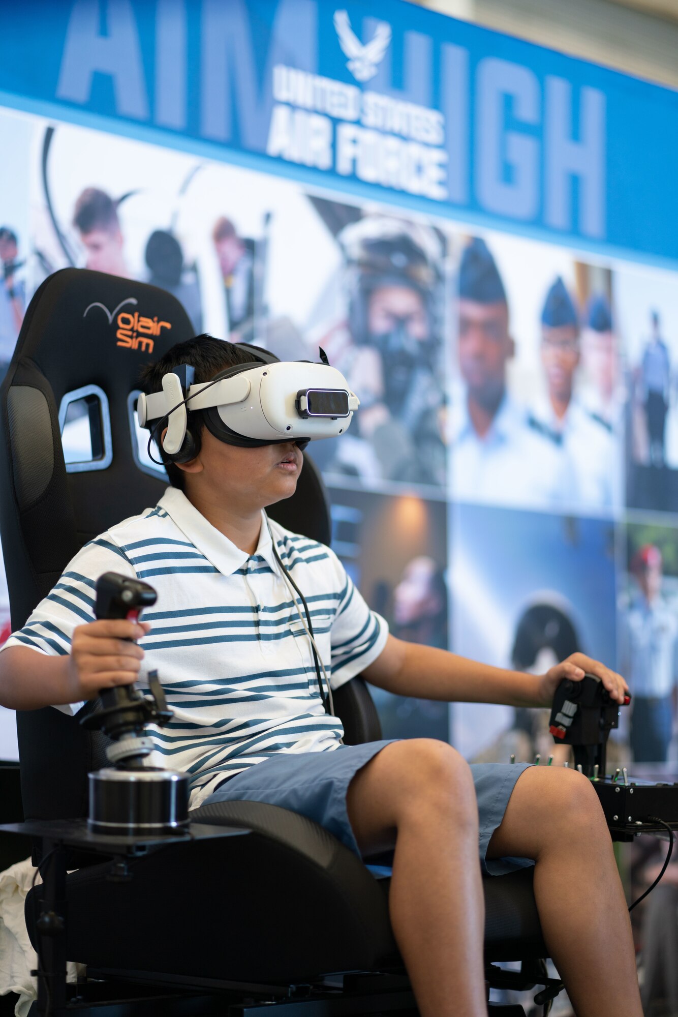 A child plays a virtual reality game