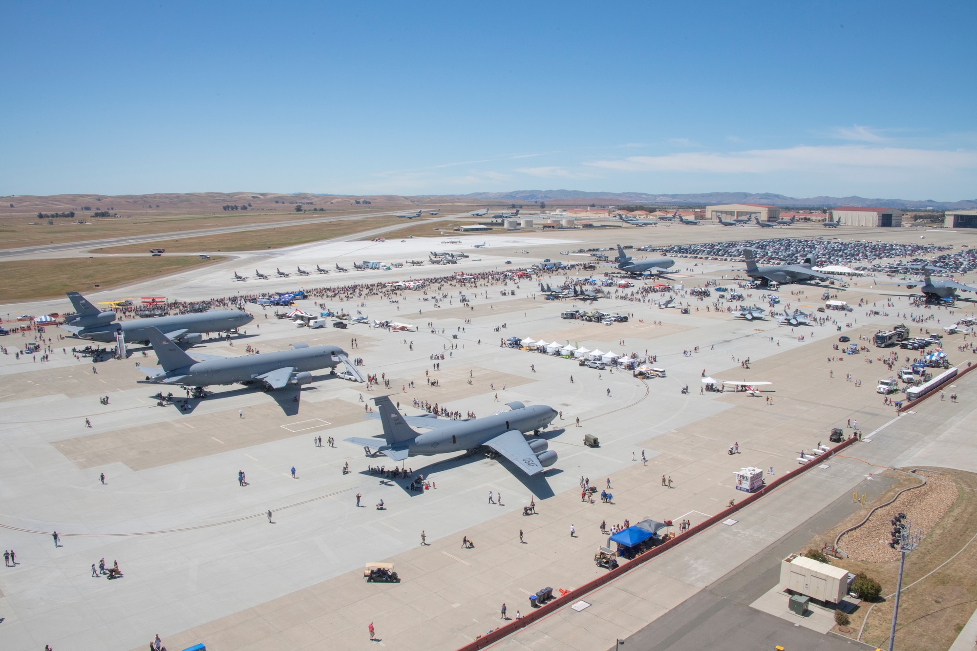 A photo of the Travis Air Force Base flightline
