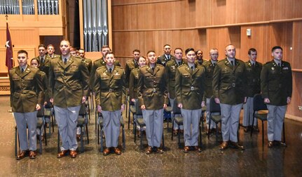 MEDCoE commanding general commissions 24 UTSA ROTC Cadets