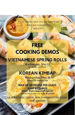 If you think of yourself as a culinary chef like David Chang or Martin Yang, then you won't want to miss the next free cooking demonstration on Korean Kimbap held at the fitness center on May 18.