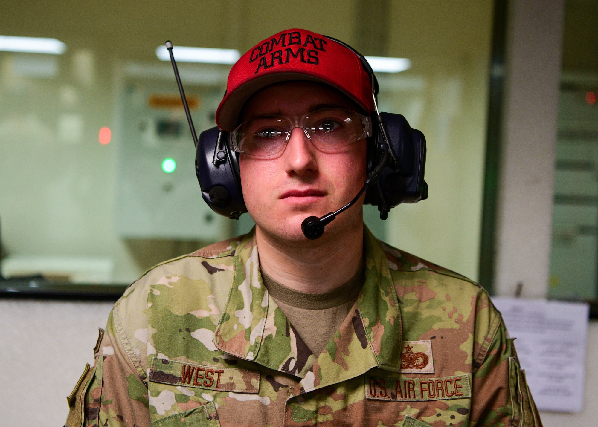 U.S. Air Force Staff Sgt. Ryan West, 31st Security Forces Squadron combat arms instructor, supervises individuals participating in the 2022 Excellence in Competition Pistol match at Aviano Air Base, Italy, May 17, 2022. Participants were graded on accuracy during the competition held in honor of Police Week. In 1962, President Kennedy declared Peace Officers Memorial Day to be observed on May 15 and recognized May 15 as National Police Week. (U.S Air Force photo by Senior Airman Brooke Moeder)