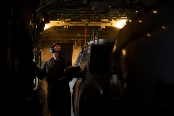 Mobile C2 Vehicle sits in KC-130