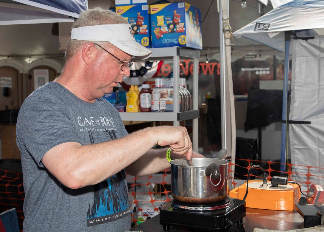 Recognized by USAToday as the “Most Prestigious Barbecue Contest,” the four-day Memphis in May World Championship Barbecue Cooking Contest (WCBCC) took place from May 12th through the 14th this year. The Memphis District has been competing in this barbeque contest for years, with the Castle Cookers first participating in the WCBCC in 1991 as the Pork Barrel Barbecuers. This year made year 31, with the team for the Memphis District Corps of Engineers comprising of workers from all parts of the district. Memphis District Castle Cookers this year were: Program Analysis Officer Jennifer Thomas, Program Analyst Sara Waterbury, Program Analyst David Alverez, Outreach Coordinator Brian Schneider (Tomato Sauce and Poultry entries), Work for Others Technical Manager Jordan Bledsoe, Civil Engineer Morgan Cowles (Seafood entry), and Survey Boat Operator Brian Schafer (Crawfish).