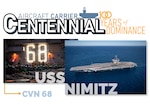 TOP LEFT: Nimitz Sailors participate in an early morning flight drill for Tailored Ship's Training Availability/Final Evaluation Problem, TSTA/FEP is a multi-phase training evolution designed to give the crew a solid foundation of unit-level operating proficiency and to enhance the ship's ability to self-train. (U.S. Navy photo by by Seaman Apprentice Kenneth Lagadi) TOP RIGHT: Sailors aboard USS Nimitz assemble on the flight deck and form a human '100' to commemorate the centennial of the aircraft carrier. Nimitz is the first in its class and the oldest commissioned aircraft carrier afloat. (U.S. Navy photo by Mass Communication Specialist 3rd Class Elliot Schaudt)