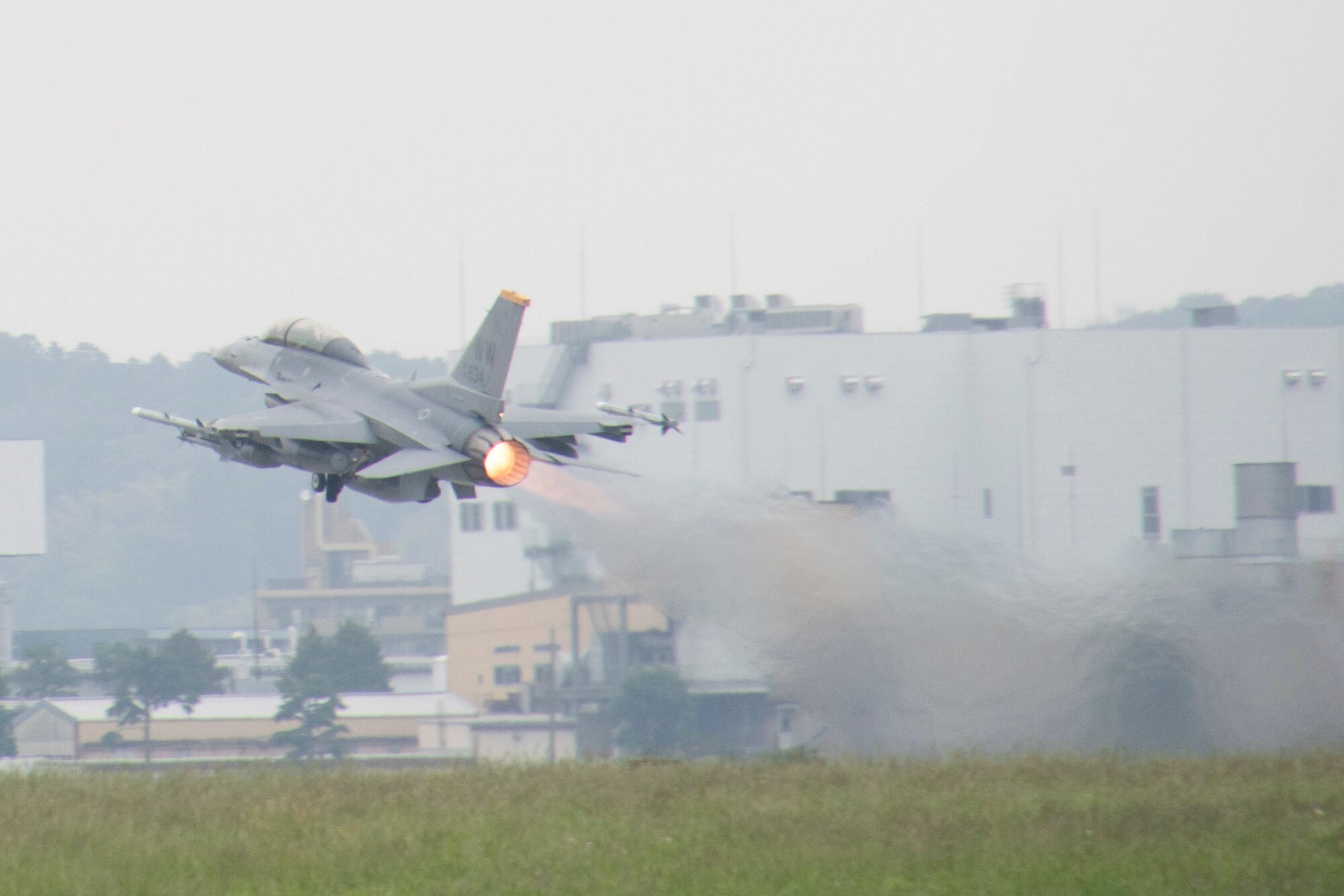 An F-16 Fighting Falcon Demonstration Team from Misawa Air Base, Japan, takes off during Friendship Festival 2022, at Yokota Air Base, Japan, May 21. The two-day festival was an opportunity for visitors to learn more about the U.S. and Japan bilateral partnership, while strengthening the bonds between Yokota and the local communities. Yokota was able to host the event with the support of Japanese Self-Defense Force, sister services and the local community. (U.S. Air Force photo by Tech. Sgt. Joshua Edwards)
