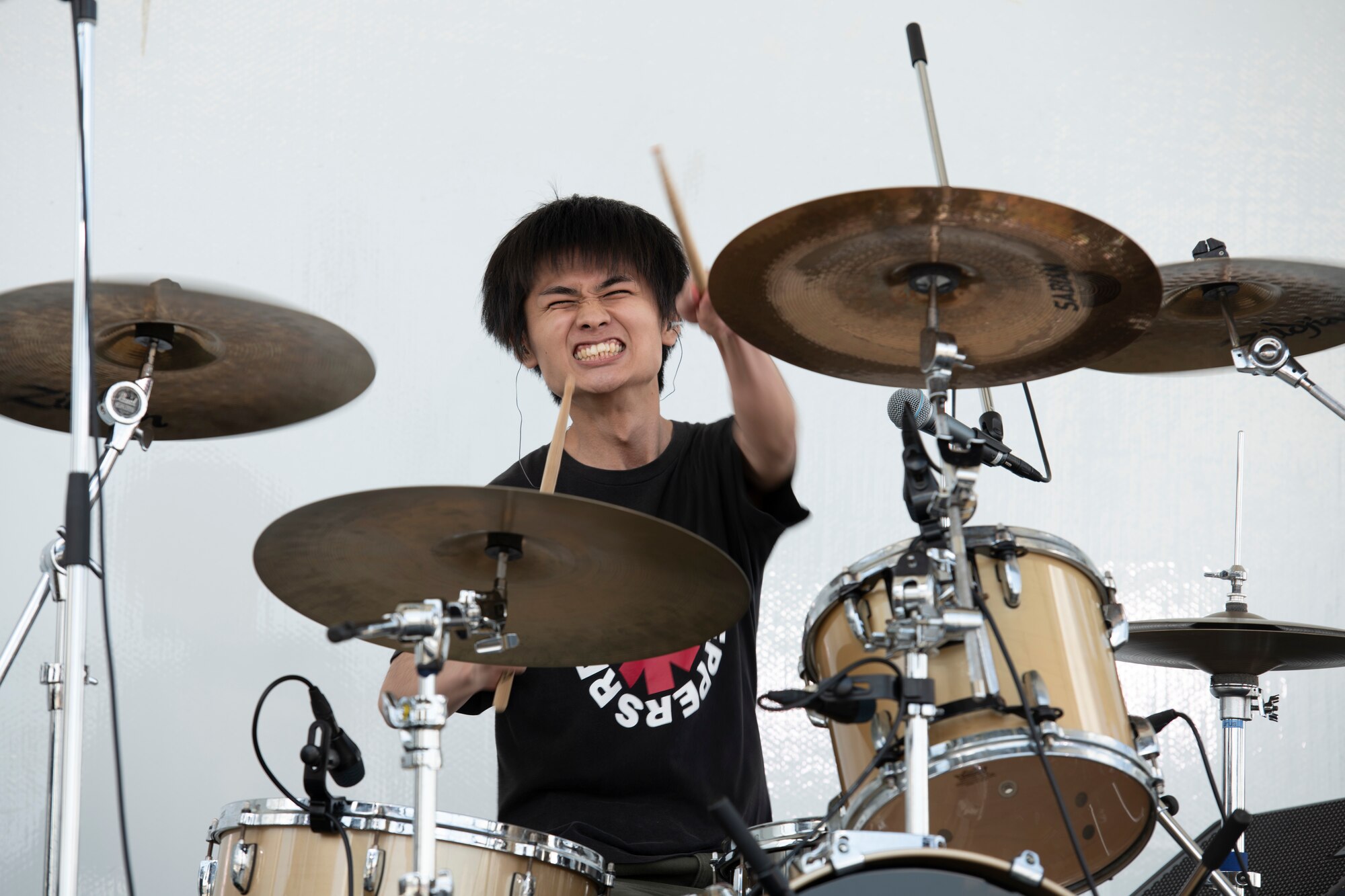 A drummer performs during Friendship Festival 2022, at Yokota Air Base, Japan, May 22. The two-day festival was an opportunity for visitors to learn more about the U.S. and Japan bilateral partnership, while strengthening the bonds between Yokota and the local communities. Yokota was able to host the event with the support of Japan Self-Defense Force, sister services and the local community. (U.S. Air Force photo by Tech. Sgt. Joshua Edwards)