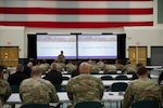 Florida Army National Guard, Lt. Col. Mark Bianchi, 48th Civil Support Team commander, briefs local, state and federal authorities and other CST teams from New York, Illinois, Georgia, North and South Carolina at the C.W. Bill Young Armed Forces Reserve Center during Operation Night Hammer May 22, 2022.