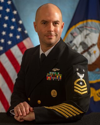 Official photo of Command Master Chief Joseph Watts, command master chief of Naval Submarine Base Kings Bay