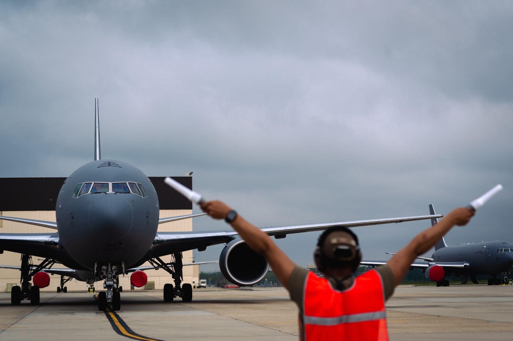 Airman marshals KC-46A Pegasus
