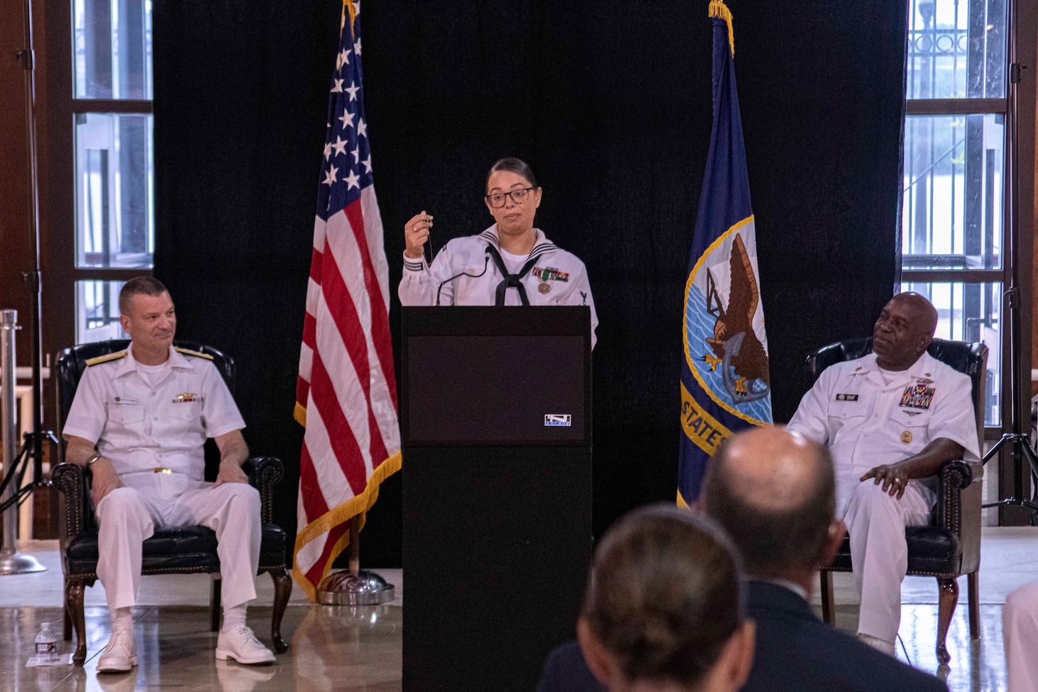 Vice Adm. John B. Mustin, Chief of Navy Reserve and Commander,
Navy Reserve Force, announced Yeoman 1st Class Jasmyn L. Phinizy of Navy Reserve Region Readiness and Mobilization Command Jacksonville as the 2021  Navy Reserve Sailor of the Year (RSOY), May 20, 2022.