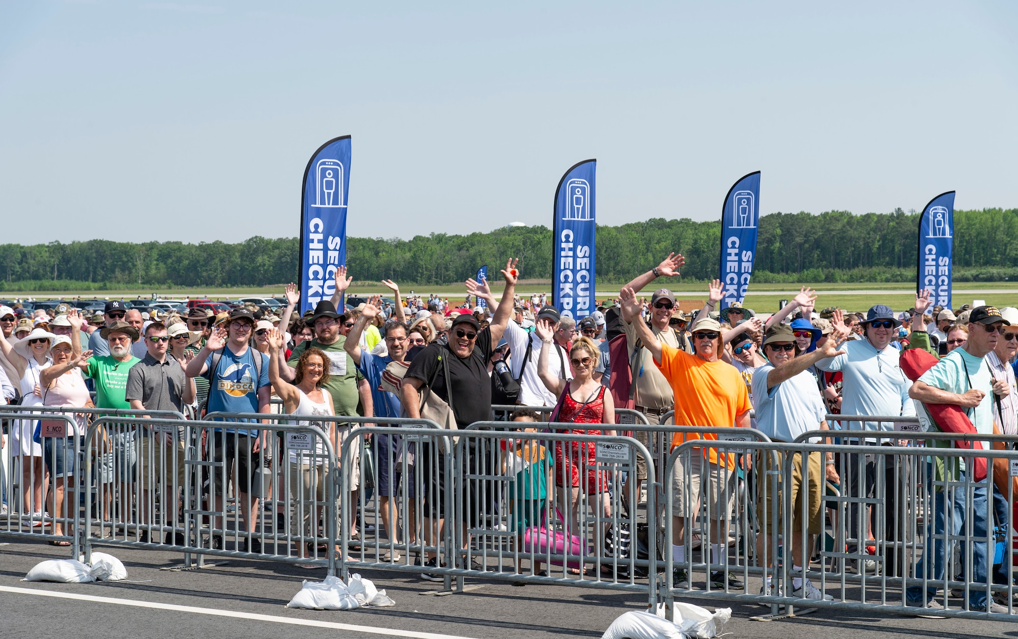 Airshow spectators line up to enter the 2022 Thunder Over Dover Airshow at Dover Air Force Base, Delaware, May 21, 2022. More than 75,000 spectators witnessed the show during the weekend event. (U.S. Air Force photo by Roland Balik)