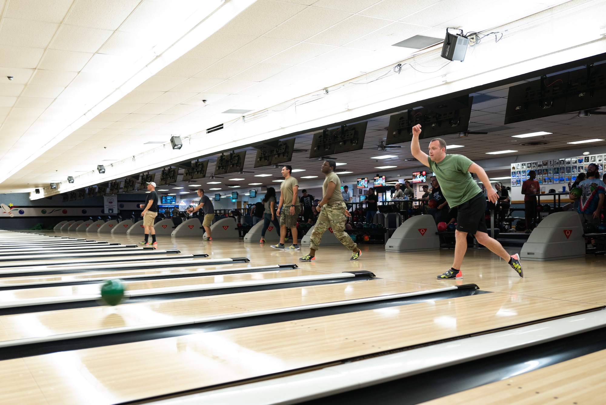 Airmen playing bowling