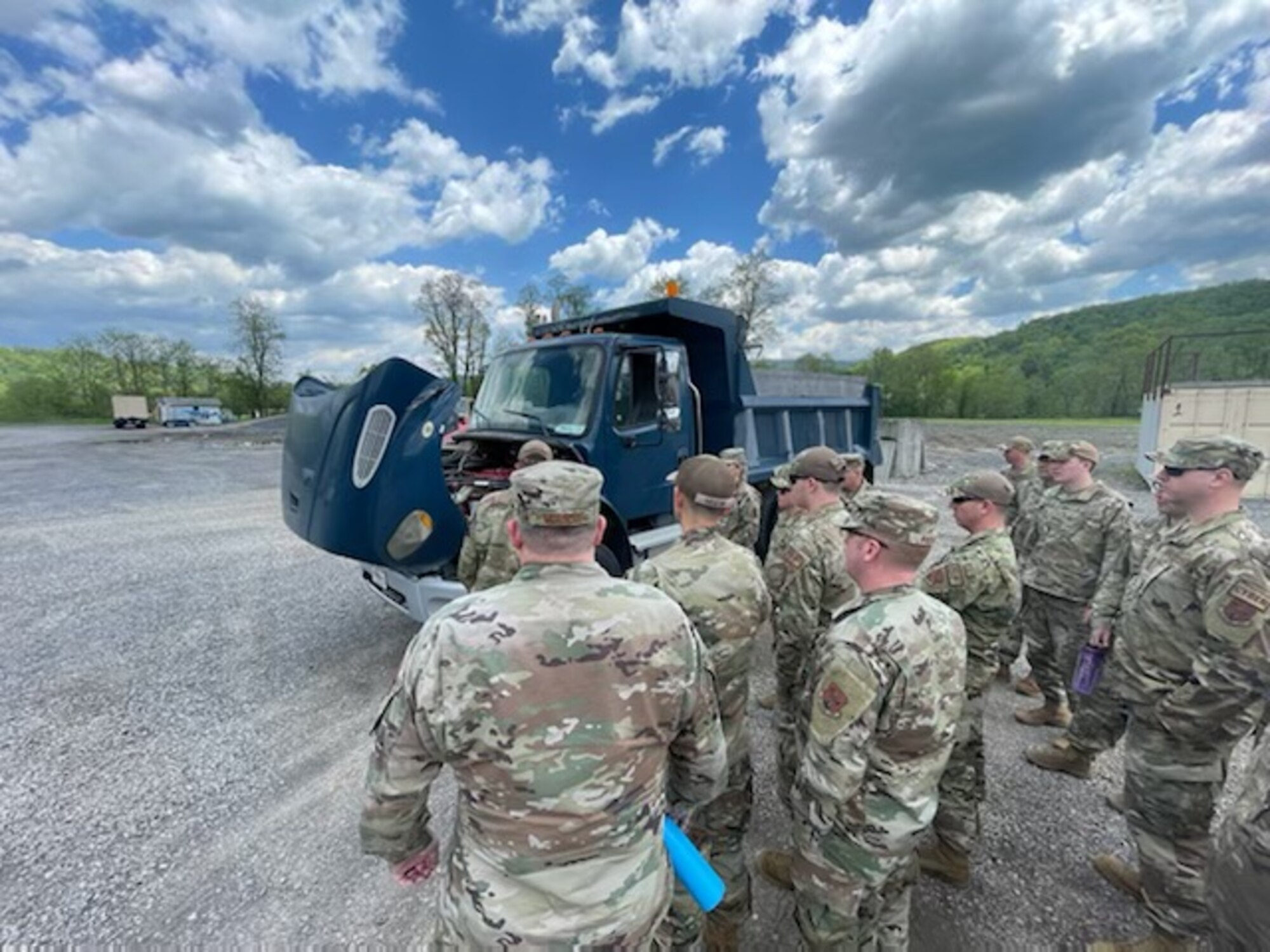 Approximately 90 167th Mission Support Group Airmen participated in an annual training event at Camp Dawson, Kingwood, W.Va., May 14-19. Multiple training stations and scenarios were presented to the Airmen to shore up basic fundamental skills and enforce mission critical skills in an unfamiliar joint setting similar to a deployment.