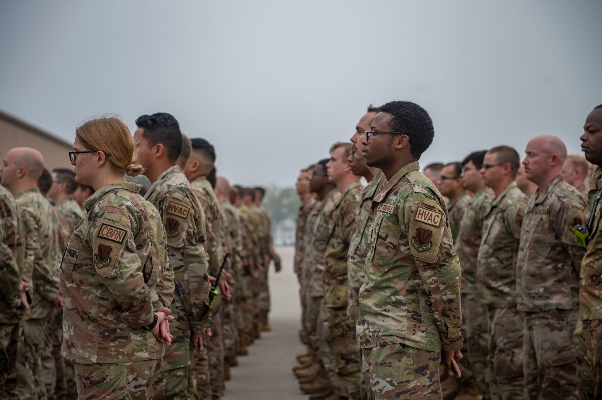 Airmen standing in formation