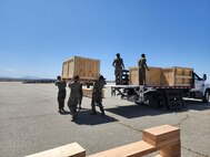 U.S. Marines with the 1st Battalion, 11th Marine Regiment, 1st Marine Division move M777 Howitzer cannons as part of a European Support 2022.