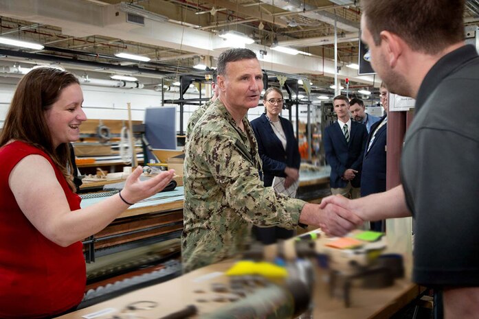 Naval Sea Systems commander tours NUWC Division Newport on May 19