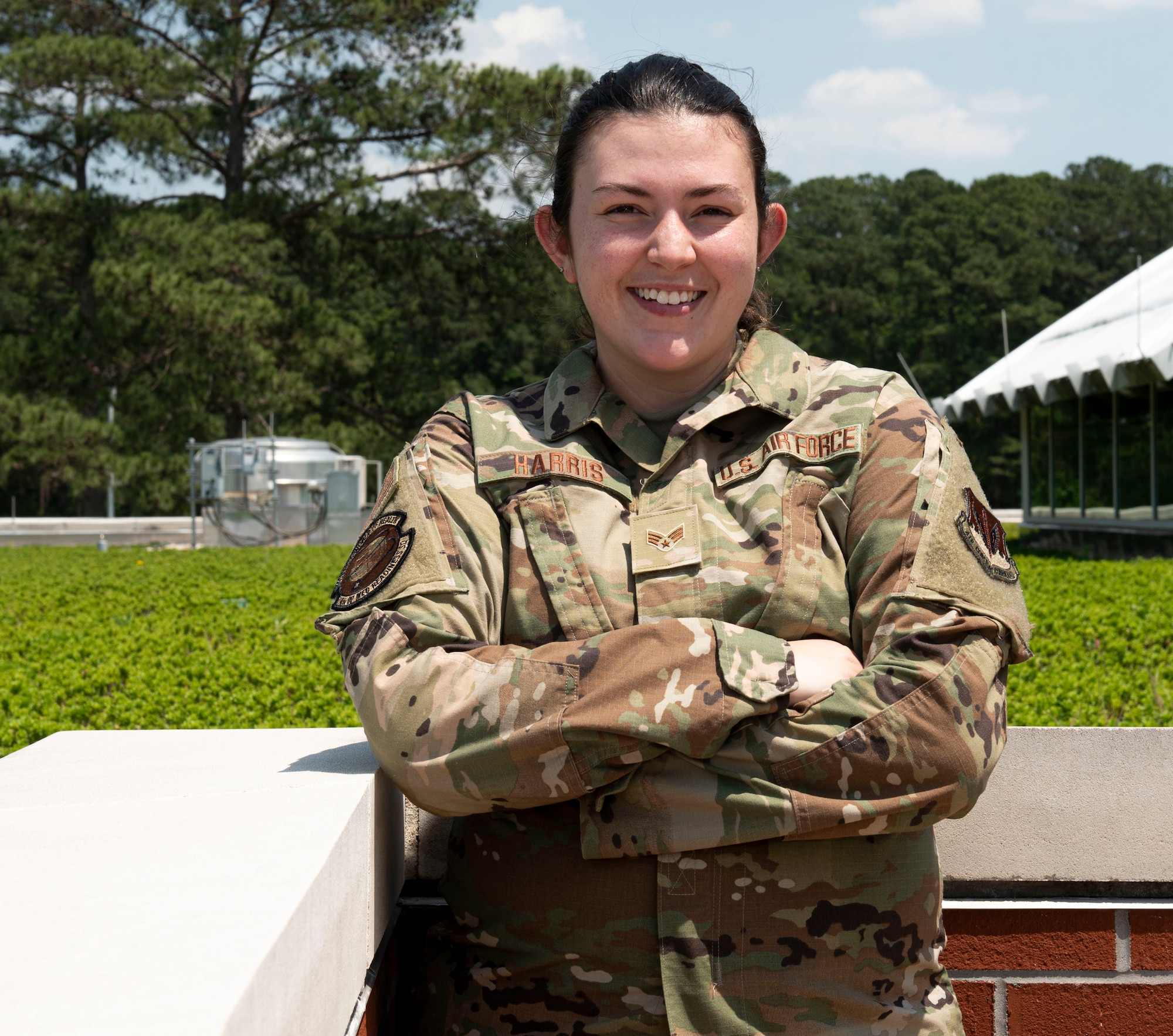 Senior Airman Amanda Harris, 4th Operational Medical Readiness Squadron mental health technician, poses for a picture at Seymour Johnson Air Force Base, North Carolina, May 19, 2022. Mental health awareness month has been hosted in the month of May since 1949 to spread awareness and education about mental illness.