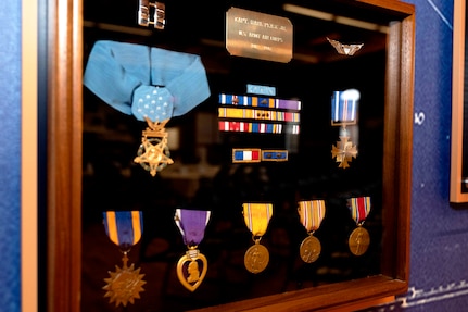 The New Hampshire National Guard dedicated its new Heritage Room on May 20, 2022, in memory of New Hampshire Medal of Honor recipient, Capt. Harl Pease Jr., a pilot who was killed during World War II.