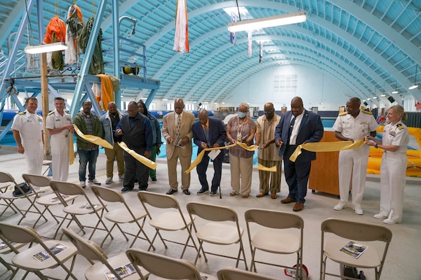 Dedication for the Charles Jackson French Training Pool at Naval Aviation Schools Command Swim Site.