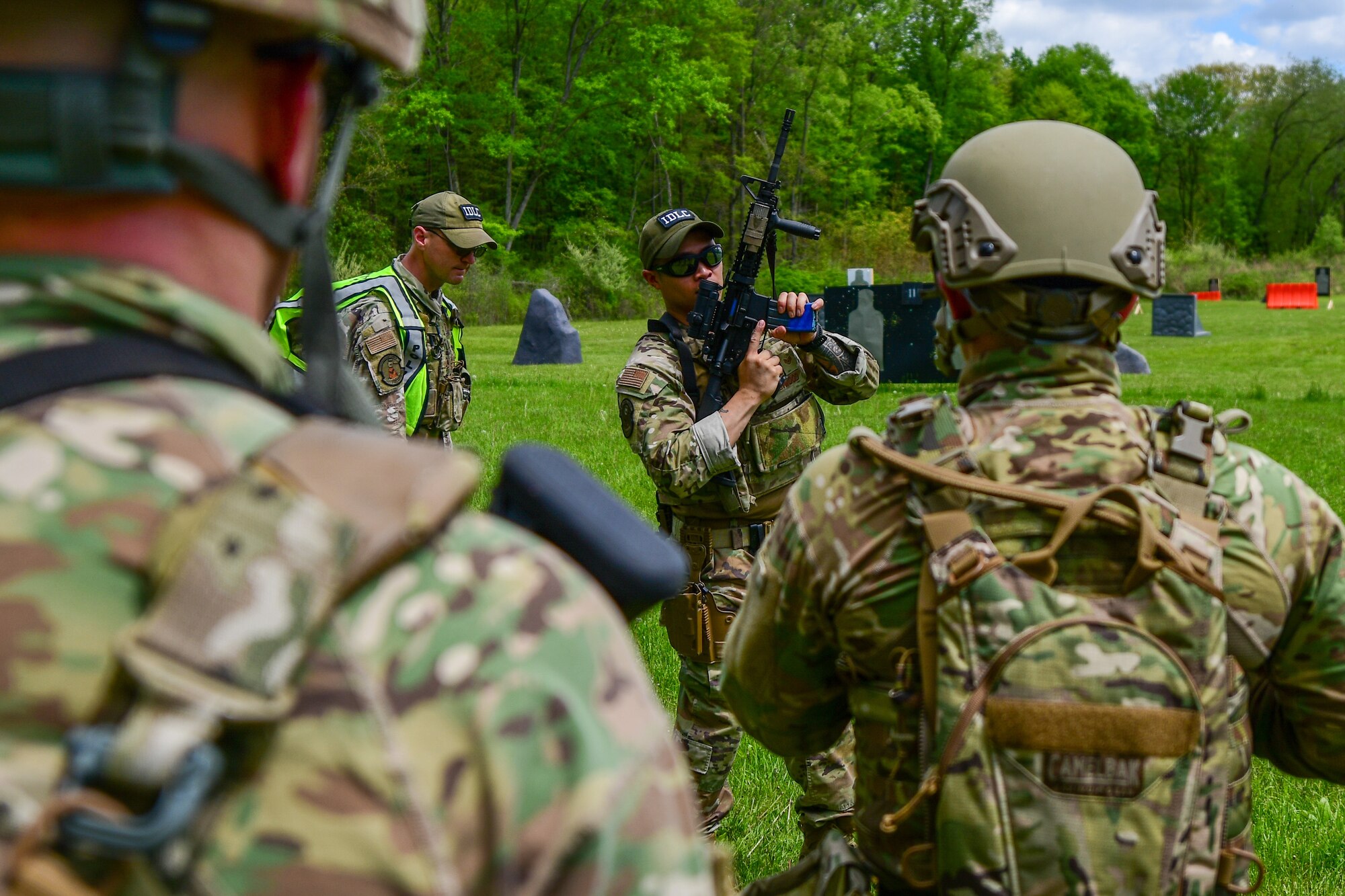 Members of the 403rd Security Forces Squadron from Keesler Air Force Base, Mississippi, completed the Integrated Defense Leadership Course at Youngstown Air Reserve Station, Ohio, in May 2022.