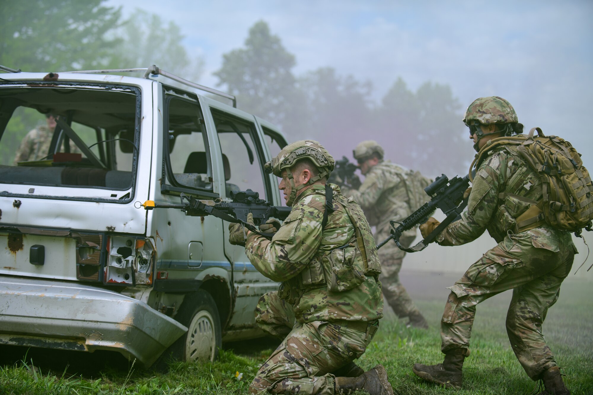 Members of the 403rd Security Forces Squadron from Keesler Air Force Base, Mississippi, completed the Integrated Defense Leadership Course at Youngstown Air Reserve Station, Ohio, in May 2022.