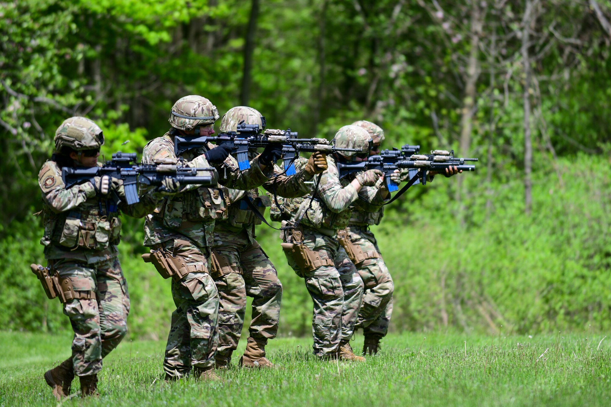 Members of the 403rd Security Forces Squadron from Keesler Air Force Base, Mississippi, completed the Integrated Defense Leadership Course at Youngstown Air Reserve Station, Ohio, in May 2022.