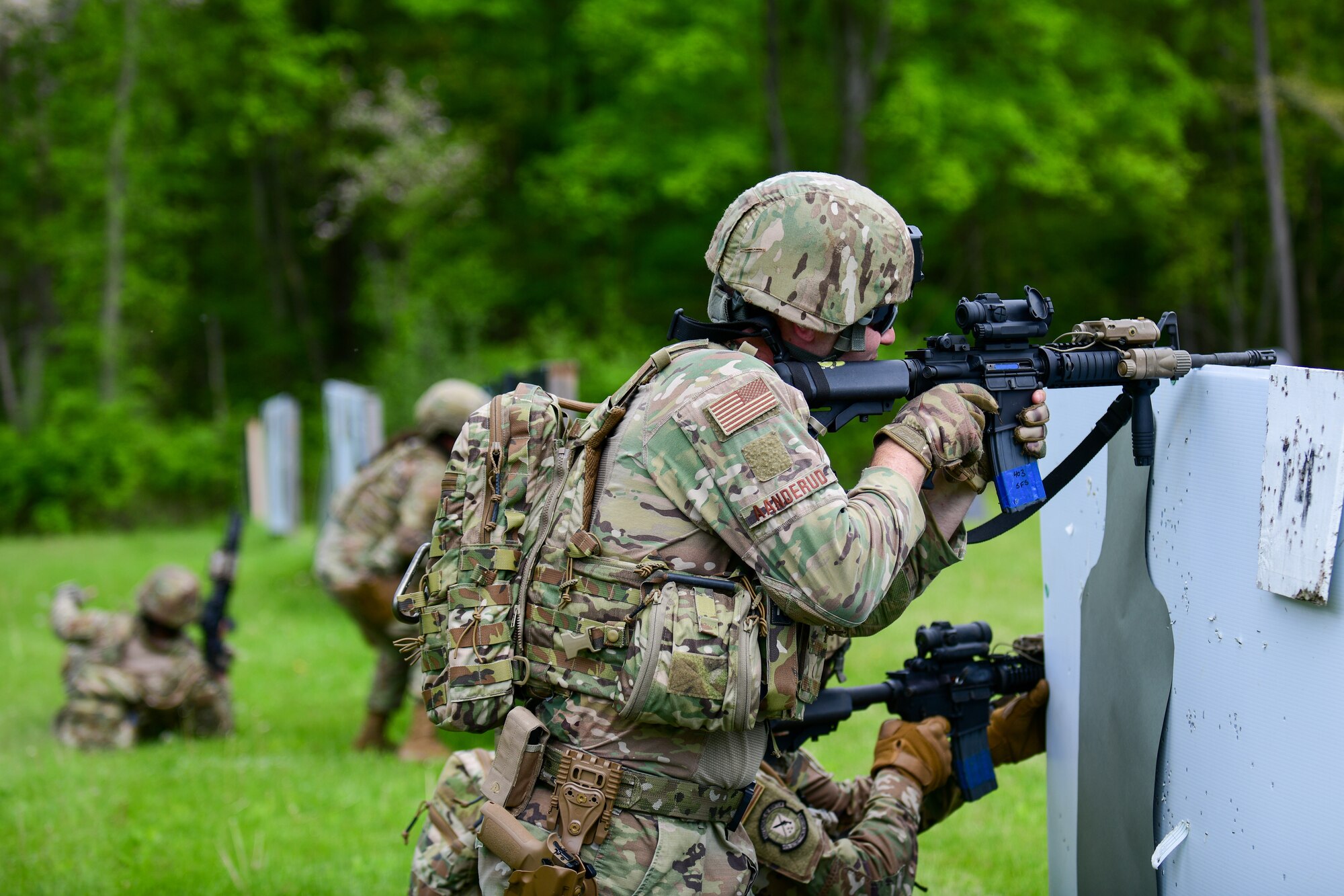 Members of the 403rd Security Forces Squadron from Keesler Air Force Base, Mississippi, completed the Integrated Defense Leadership Course at Youngstown Air Reserve Station, Ohio, in May 2022.