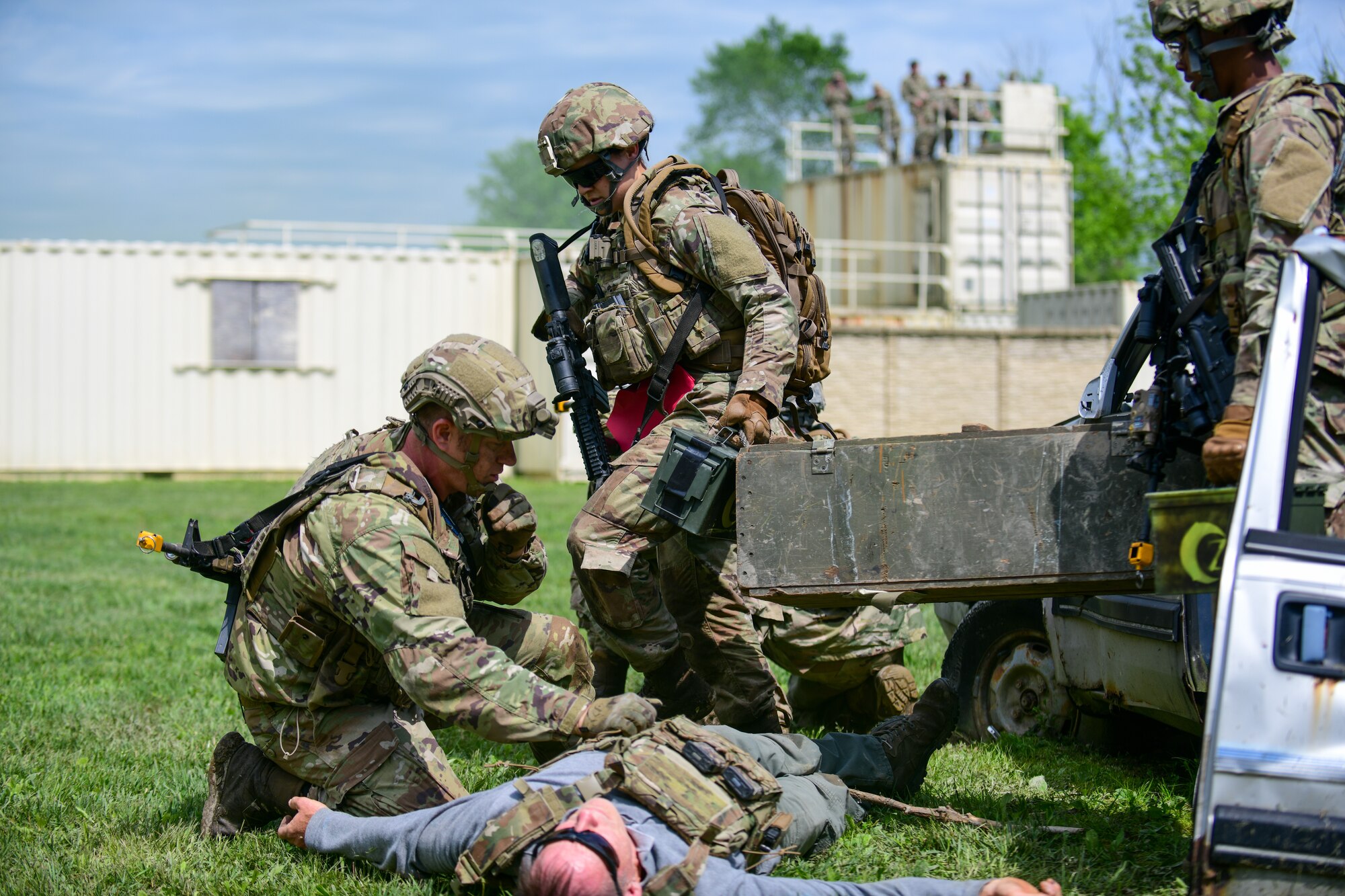 Members of the 403rd Security Forces Squadron from Keesler Air Force Base, Mississippi, completed the Integrated Defense Leadership Course at Youngstown Air Reserve Station, Ohio, in May 2022.