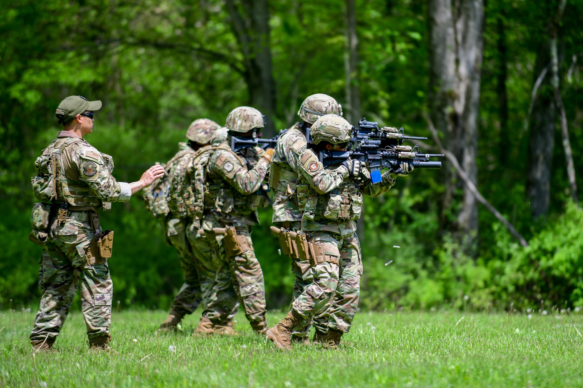 Members of the 403rd Security Forces Squadron from Keesler Air Force Base, Mississippi, completed the Integrated Defense Leadership Course at Youngstown Air Reserve Station, Ohio, in May 2022.