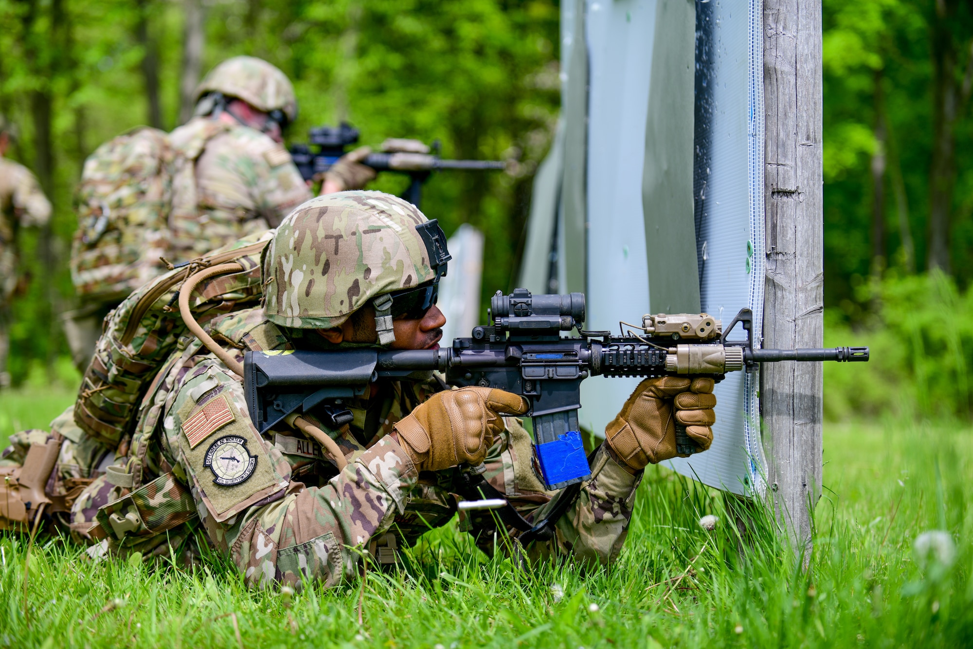 Members of the 403rd Security Forces Squadron from Keesler Air Force Base, Mississippi, completed the Integrated Defense Leadership Course at Youngstown Air Reserve Station, Ohio, in May 2022.