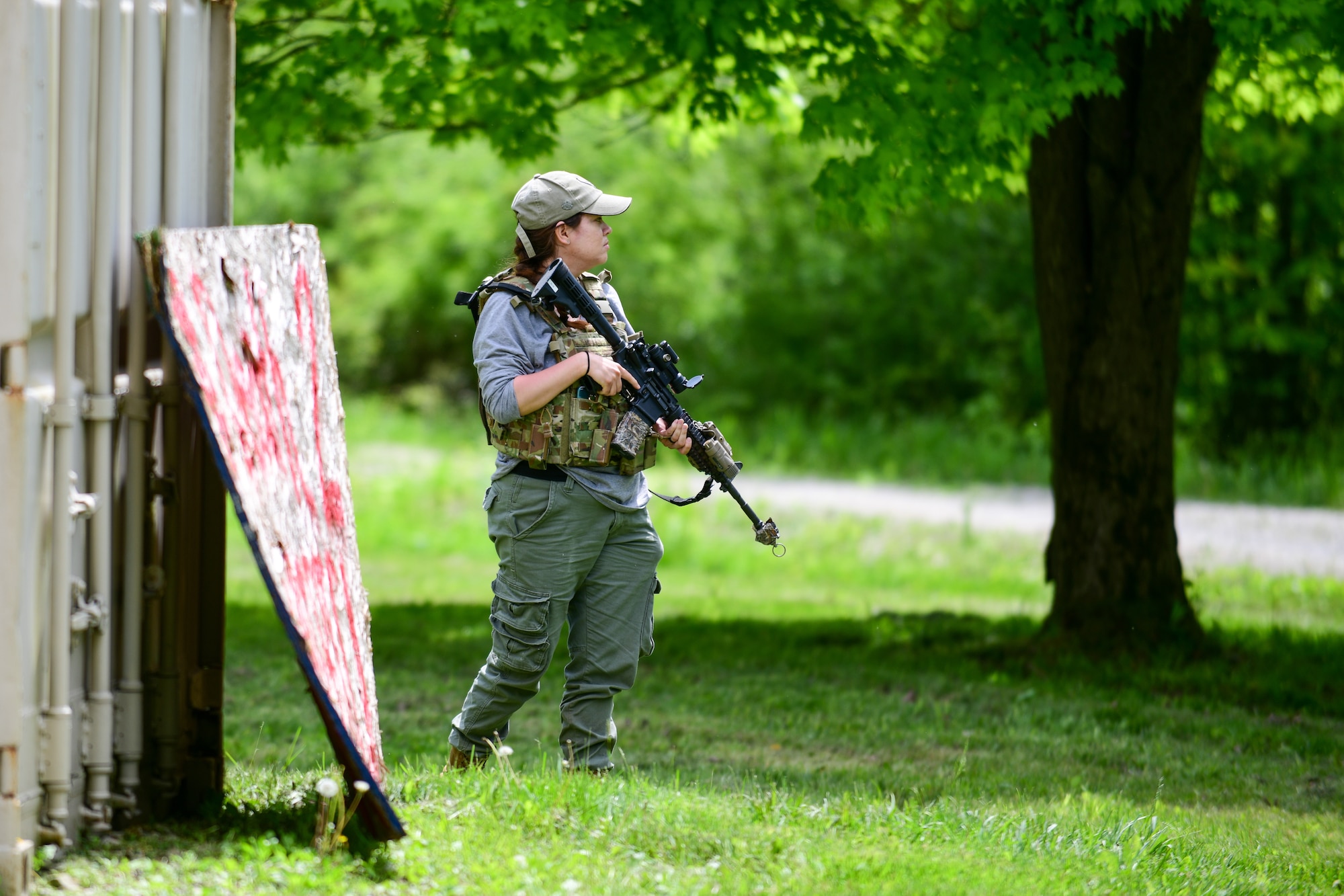 Members of the 403rd Security Forces Squadron from Keesler Air Force Base, Mississippi, completed the Integrated Defense Leadership Course at Youngstown Air Reserve Station, Ohio, in May 2022.