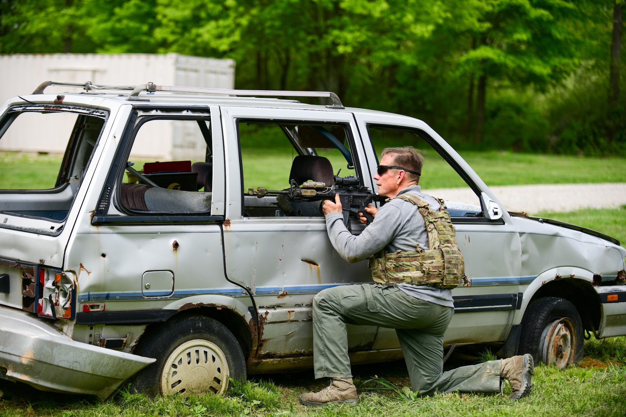 Members of the 403rd Security Forces Squadron from Keesler Air Force Base, Mississippi, completed the Integrated Defense Leadership Course at Youngstown Air Reserve Station, Ohio, in May 2022.