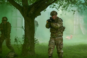 Members of the 403rd Security Forces Squadron from Keesler Air Force Base, Mississippi, completed the Integrated Defense Leadership Course at Youngstown Air Reserve Station, Ohio, in May 2022.